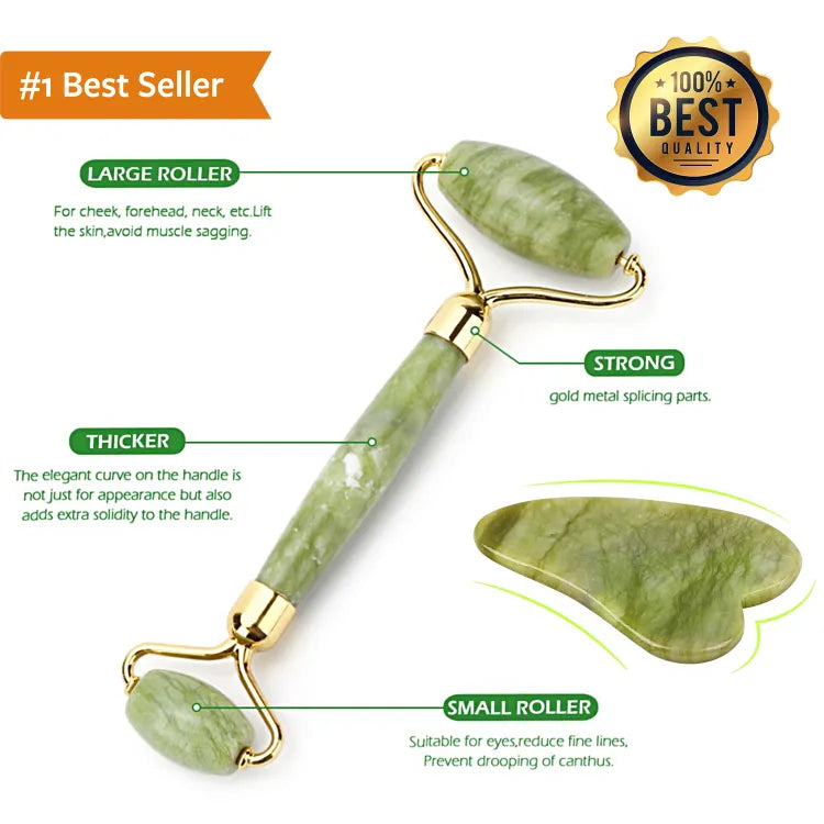 Jade Roller & Gua Sha Set Facial Beauty