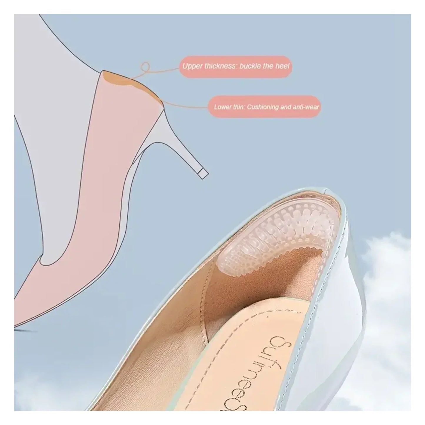 Silicone Heel Stickers Heels Grips For Women and Men