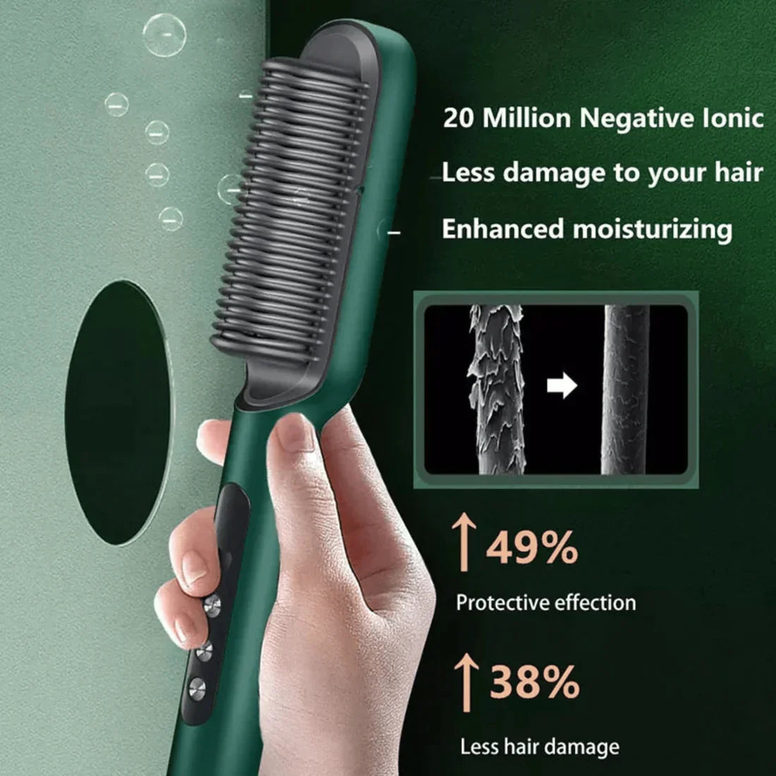 2-in-1 Hair Styling Comb Straightener Hair Brush